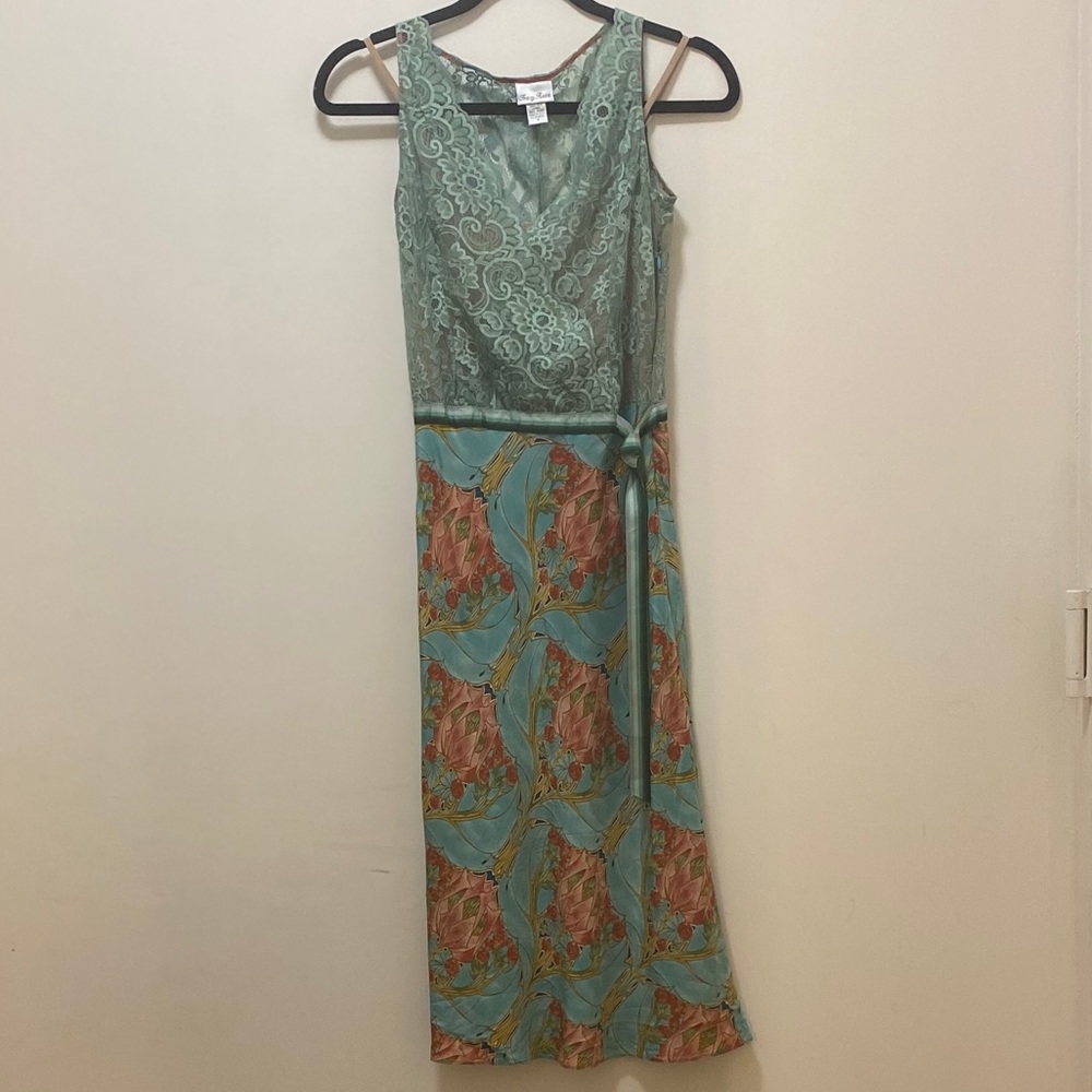 TRACY REESE Lace and Silk MIDI dress